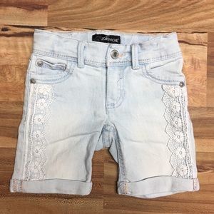 Jordache Jean Shorts with lace detail, Size 4T